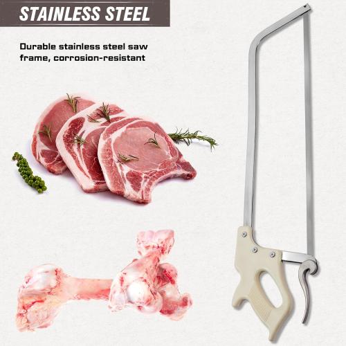KATA Bone Meat Saw for Butchering: 20-Inch HackSaw Butcher Saw for Deer-Meat & Bone Cutting with SK5 Blade - Handsaws for Butchering at Home, Meat Processing, Processed Livestock and Game