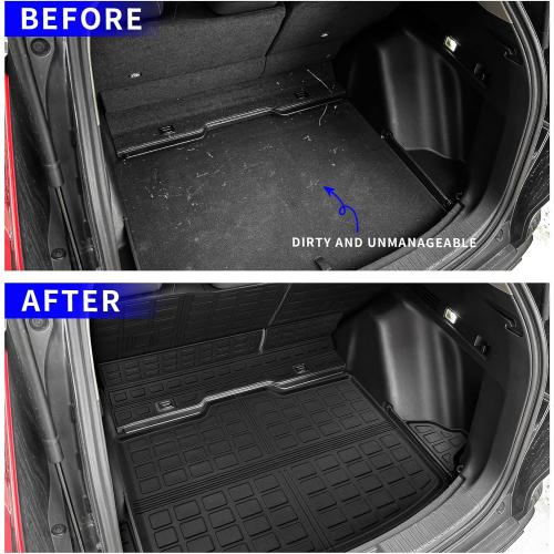 Rongtaod Floor Mats Compatible with 2023 2024 2025 2026 Honda CRV Trunk Liner Cargo Liner Cargo Mat Back Seat Cover Protector CR-V Accessories (Fit Lower Deck,Backrest Mats Trunk Mat Floor Mats)