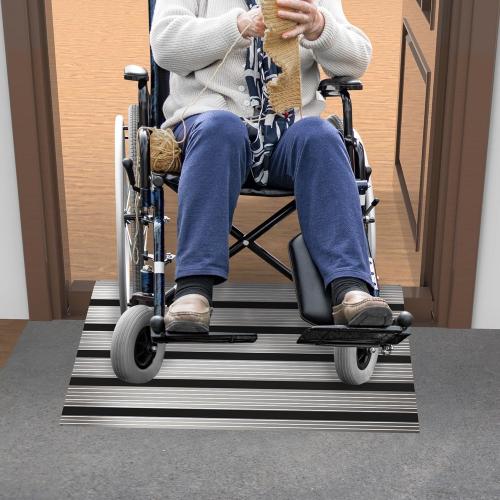 1 Rise Threshold Ramp, Aluminum Door Entry Ramp for Wheelchairs, 800lbs Load Capacity, Adjustable Temporary or Permanent Ramps for Scooters, Walkers, Canes, Crutches…