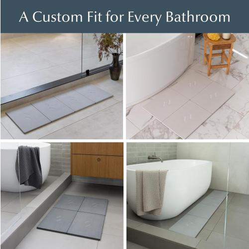 Dorai Home Stone Bath Mat for Bathroom | Quick-Drying Diatomaceous Earth Shower Mat, Non-Slip Natural Stone Modern Bathroom Rugs, Customizable Design | Slate, Large - 32.1 x 22.8 x 0.6