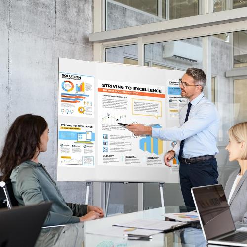 AKONEGE 2 Pack 36 x 48 Trifold Poster Board for Presentation, White Corrugated Cardboard Large Tri Fold Poster Board for Science Fair, Office & School Projects, Photo Displays, Exhibitions Event