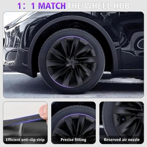 20 Inches Wheel Covers for 2025 2026 Tesla Model Y Juniper, Hub Protection Accessory, Replacement for Tesla Model Y 2025 Rim Protector, ABS Hubcaps 4-Piece