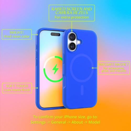 FELONY CASE for iPhone 17 with MagSafe - Vibrant Blue Soft-Touch Liquid Silicone Case, Lightweight Magnetic Protective Cover, 360° Shockproof, Anti-Scratch Compatible with MagSafe Accessories
