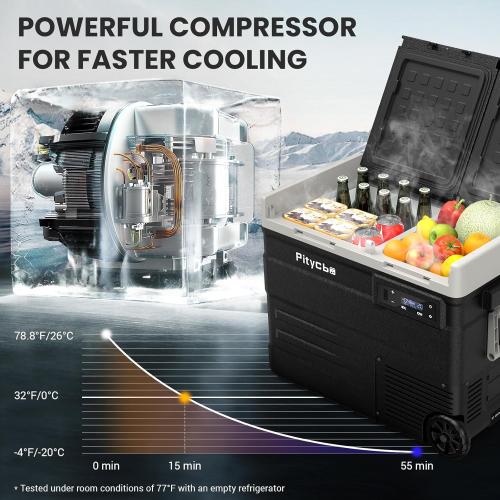 Car Refrigerator 12v Portable Fridge for Car, Auto 53 Quart Dual Zone Freezer Compressor Cooler, -4℉—68℉ 12/24V DC 100~240 Volt AC for Truck, Camping, Travel, Vehicles, RV
