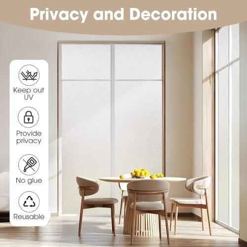 Coavas One Way Window Privacy Film, Reflective Window Tint for Home See Out Not in, Sun Blocking Anti UV Static Cling Glass Windows Door Coverings for Winter