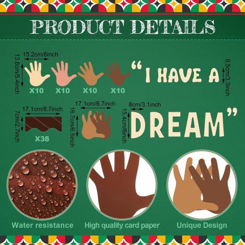 Sayglossy 93 Pcs Black History Month Bulletin Board Decoration Set