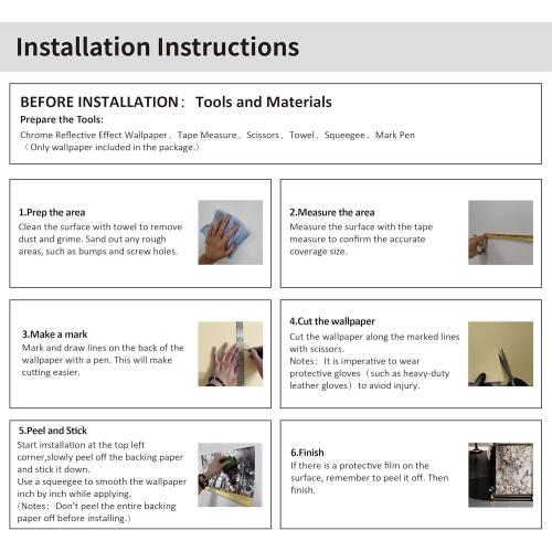 LiveInUrban Vintage Foxed Ancient Rust Antique Chrome Reflective Style Wallpaper, Grunge Peel and Stick Contact Paper for Wall Furniture Vanity Dresser Home Decor, 15.35x39.37