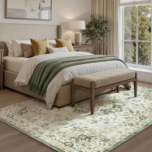 PADOOR Area Rug,Rugs for Living Room,Soft Green Rugs for Bedroom,Machine Washable Rugs Non Slip Carpet,Rug for Dining Room Living Room Bedside Office