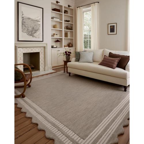 Loloi Chris Loves Julia Scottie Collection SCO-01 Fog/Ivory 2'-3 x 3'-9, .87 Pile Height, Runner Rug
