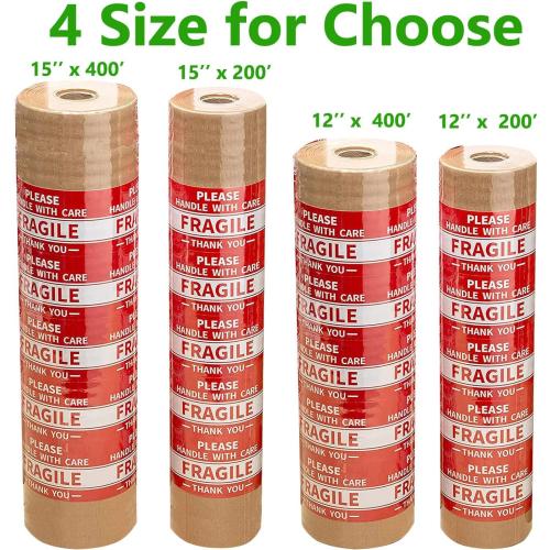 Honeycomb Packing Paper, 12 x 400' Honeycomb Cushioning Wrap Roll for Moving Shipping Packaging Gifts, Recyclable Honeycomb Paper Bubble Paper Wrapping with 20 Fragile Sticker Labels