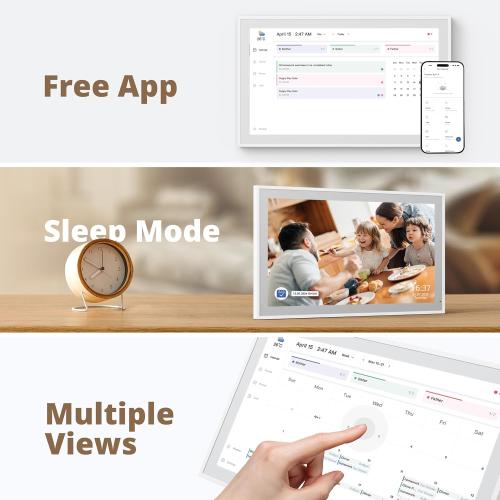 Dragon Touch  Size 21.5 Digital Calendar Chore Chart – 1080P Full HD Interactive Touchscreen, Smart Family Planner, Hearth Display Digital Calendar Wall & Desk Mountable for Seamless Scheduling
