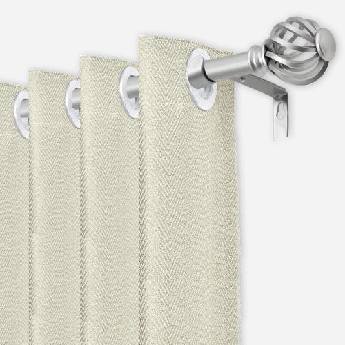 Luvenia Silver Decorative Curtain Rods,Adjustable Curtain Rod For Windows 30 to 60 Inch(2.5-5Ft),Curtain Rod For Bedroom, Living Room,Kitchen,Farmhouse