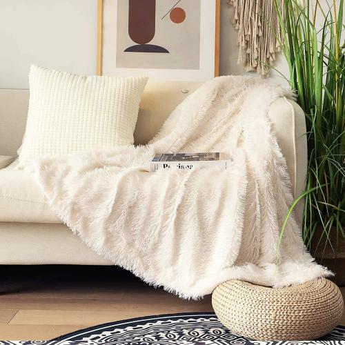 COLOR GREY ❗❗Tuddrom Decorative Extra Soft Fuzzy Faux Fur Throw Blanket 50 x 60,Solid Reversible Long Hair Shaggy Blanket,Fluffy Cozy Plush Comfy Microfiber Fleece Blankets for Couch Sofa Bedroom,
