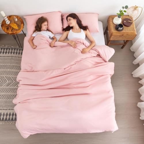 Blush Light Pink Comforter Set Queen, Super Soft Washed Polycotton Fabric, Cozy Comfy Down Alternative Bedding Blanket Comforter Set and Pillowcase Lightweight but Warm for Women All Seasons
