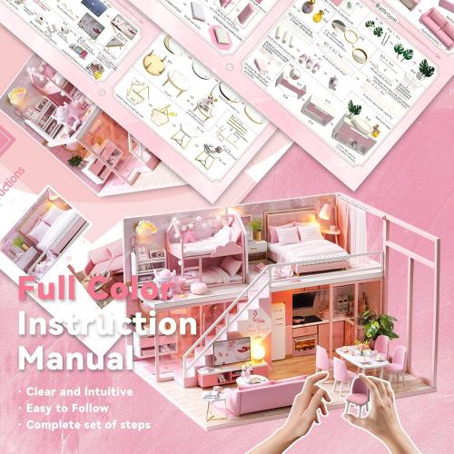 Flever Dollhouse Miniature DIY House Kit Creative Room with Furniture for Romantic Artwork Gift (Meeting Your Sweet)