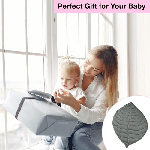 Baby Mat For Floor, Baby Play Mats For Floor, Tummy Time Mat, 100% Cotton Premium Leaf Mat, Baby Floor Mats For Crawling, Play Mat for Baby, Tummy Time Pillow, Machine Washable, Portable, and Compact