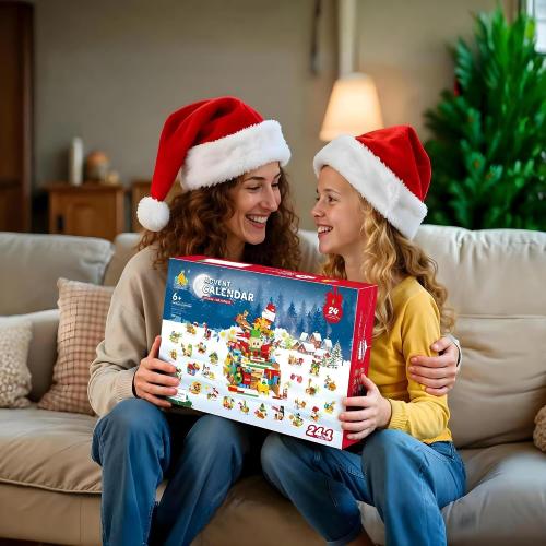Santa’s Workshop Advent Calendar 2025 Building Set for Kids – 24-in-1 Christmas Holiday Countdown Gift with 24 Days of Surprise Figures, Party Favors Building Block for Boys & Girls Ages 6