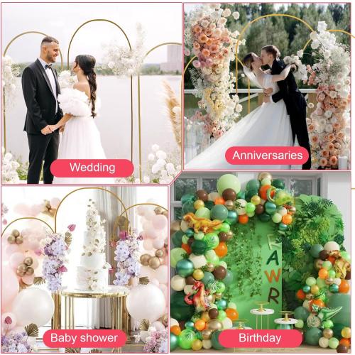 Arch Backdrop Stand - 3PCS (7.2ft, 6.6ft, 6ft) Upgraded Metal Arch Backdrop Stand - Easy to Set up Gold Wedding Arch Frames- for Weddings, Birthday Parties, Baby Showers, Family Gatherings