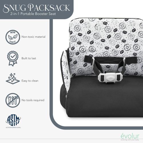 Evolur Snug Packsack 2-in-1 Portable Booster Seat and Travel Bag