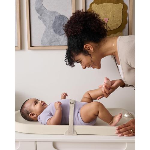 Skip Hop Baby Changing Pad Nursery Style Light-Up Wipeable and Contoured with Cushioned Foam Fits Standard Changing Tables Oat