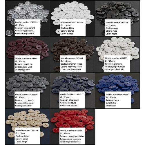 - C65536 –  sewing buttons 2 holes – colour: dark grey – haberdashery sewing clothing decoration
