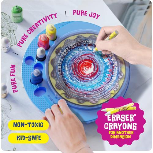 Dan&Darci Paint Spin Art Machine Kit for Kids - Arts & Crafts for Boys, Girls - Art Craft Set Easter Gift for 6-9 Year Old Boy, Girl - Painting Spinner Toys - Birthday Gift Ideas for Ages 6-12 Year