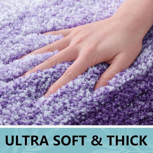 Arotive Microfiber Bathroom Rugs, Shaggy Soft and Absorbent Bath Rug, Non-Slip, Thick Plush Machine Washable Dry Bath Mats for Bathroom, Tub and Shower, 50x30, Dark Purple, Rectangular