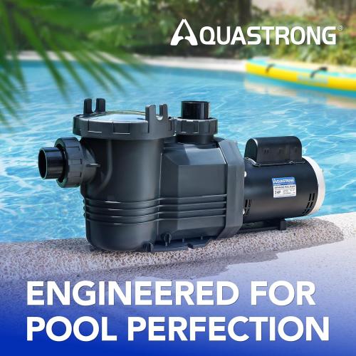 AQUASTRONG In/Above Ground Pool Pump Pure Copper Motor Energy Efficient High Flow Powerful Self Primming Swimming Pool Pumps with Filter Basket, Light Black‼️the product is new‼️