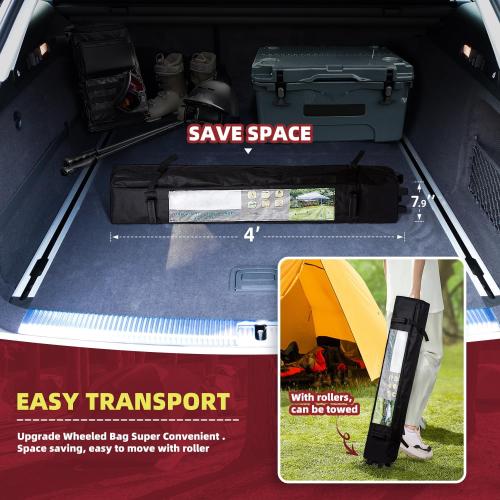 10x10 Pop Up Canopy Tent Party Tent Commercial Instant Canopies Shelter with Heavy Duty Roller Bag, Bonus 4 Sand Bags (Red)