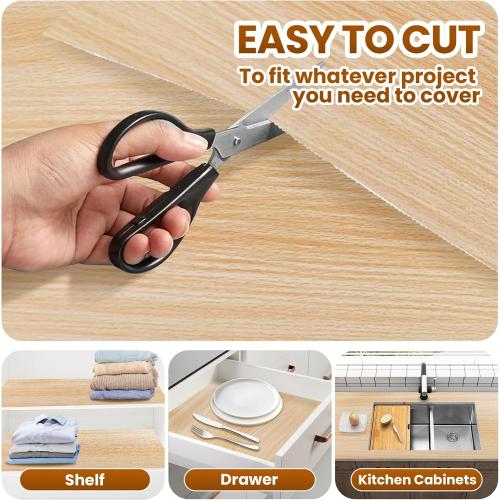 Drawer Shelf Liner for Kitchen Cabinets Non-Adhesive, Non Slip Shelf Paper Waterproof Thickened Cabinet Liners for Shelves, Strong Grip Mats for Cupboard, Dresser, Pantry, Beige, 12 in x 10 FT