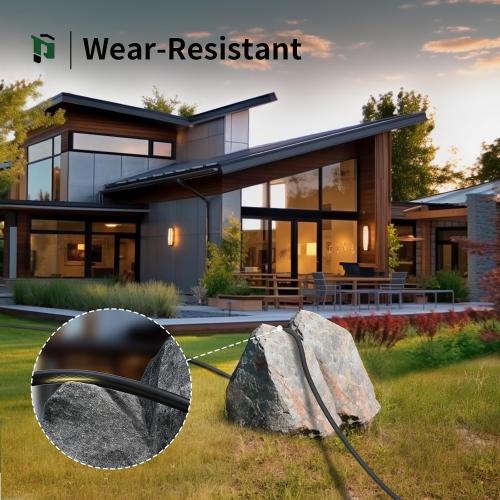 PLUGTUL Outdoor Extension Cord 25 FT | 16/3 Gauge Black Heavy Duty 3 Prong Extension Cord, 13A 1625W SJTW, ETL Listed, Great for Garden and Home