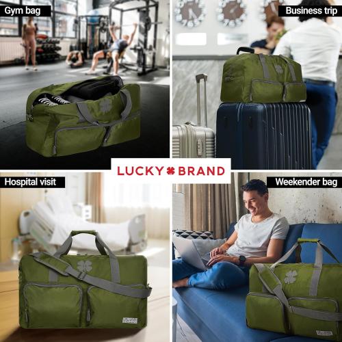 Lucky Travel Duffel Bags 85L, Gym Bag, Travel Bag & Large Duffle Bag for Men, Foldable Overnight Weekender Bags for Women & Men with Adjustable Shoulder Strap, Loden Green