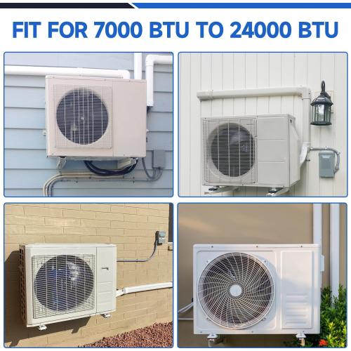 3'' 14 Ft Mini Split Line Set Cover, PVC & PP Line Cover Set Universal for Mini Split AC & Central AC, White