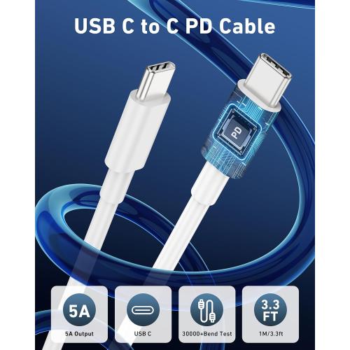 67W 3-Port Super Fast Type C Car Charger USB C for iPhone 17/Air/16/16e/15 Pro Max, Samsung Galaxy S25 S24 S23, Pixel, Android, Car Adapter Accessories for Men Women   3FT USB-C Cable Silver