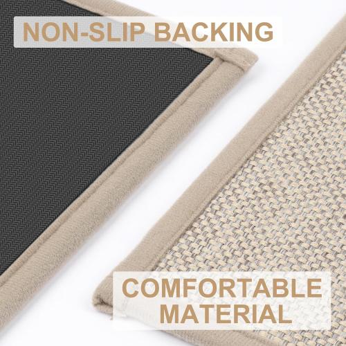 LEKEEPGO Door Mat 24x47, Non Slip Washable Indoor Door Mat, Khaki