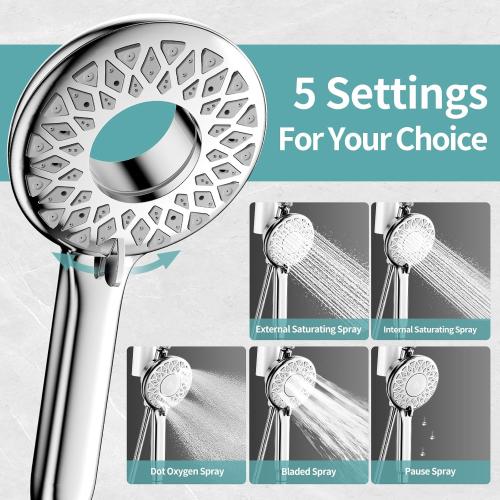 10 Rainfall Shower Heads with Handheld Spray Combo High Pressure, Magnetix Shower Head with Filters for Hard Water, 2 in 1 Dual Shower Head with Handheld and Adjustable Slide Bar (Chrome)