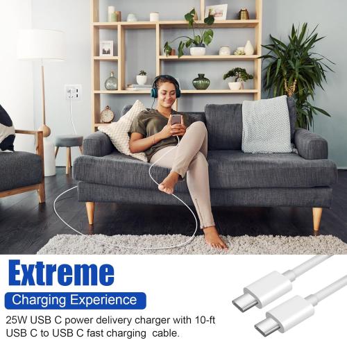 Super Fast Samsung Charger 25W USB C Android Phone Charger Block,2Pack 10FT Long Samsung Charger Fast Charging Cord Type C Wall Chargers for SamsungGalaxy S25 Ultra/S25/S24 /S23/S22 FE/S21/S20/A54/A16