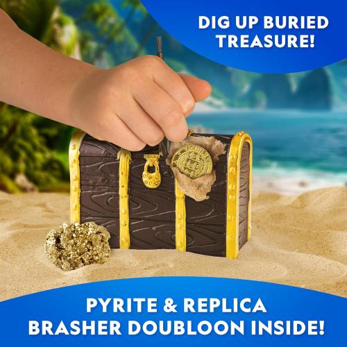 National Geographic Pirate Adventure Activity Kit – Dig for Treasure, Make a Pirate Hat & Map, Includes Spyglass, Compass, Replica Doubloon & Pyrite, STEM Toys, Telescope for Kids
