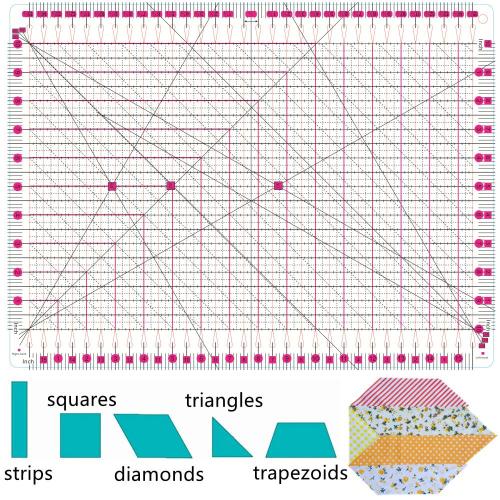 Slotted Quilting Ruler,15.5 x 10 Slotted Rulers for Quilting and Sewing Quilt Strip Rulers for Fabric Cutting
