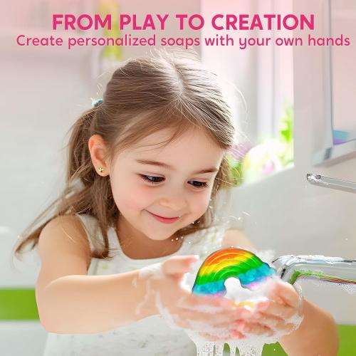 Klever Kits Unicorn Soap Making Kit- 4 Molds Girl Crafts DIY Project, Unicorn Girl Gifts, Kids Birthday Gift for Aged 6 , Science STEM Activity Teenage Gifts for Toddler Ages 6 7 8 9 10 11 12