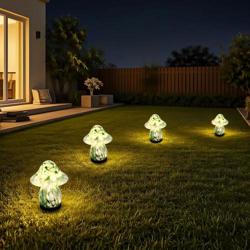 Solar Lights Outdoor Waterproof, Mushroom Garden Décor Powered by Solar, Outdoor Lights for Patio Yard Pathway Backyard Balcony Lawn Landscape Fountain Deck Pool Table Porch Decoration (Green)