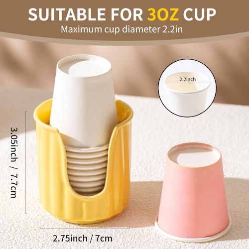 TANEW Kid Ceramic Vertical Dispenser - Dixiee Dispenser & Mouthwash Holder for 3oz Paper Cups on Bathroom Countertops Matt Grey