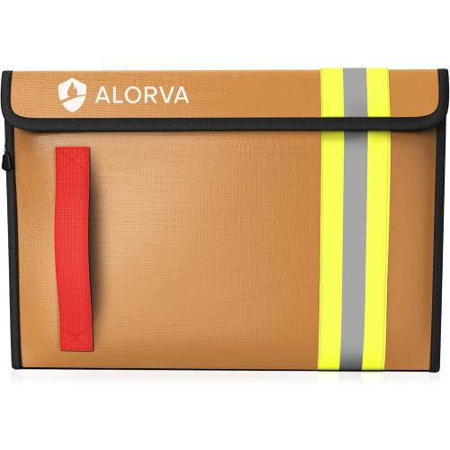 Fireproof & Water-Resistant Document Bag – 15.5 x 11 x 3-inch Pouch for Legal Documents & Valuables - Double-Layered Zippered Protection – Firefighter Designed (Beige)