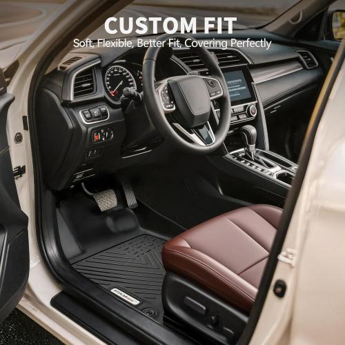 YITAMOTOR Floor Mats for 2019-2026 Chevrolet Silverado/GMC Sierra 1500 & 2020-2026 Chevy Silverado/GMC Sierra 2500HD/3500HD Crew Cab With Underseat Storage Box Bucket Seat, 1st & 2nd Row, Black