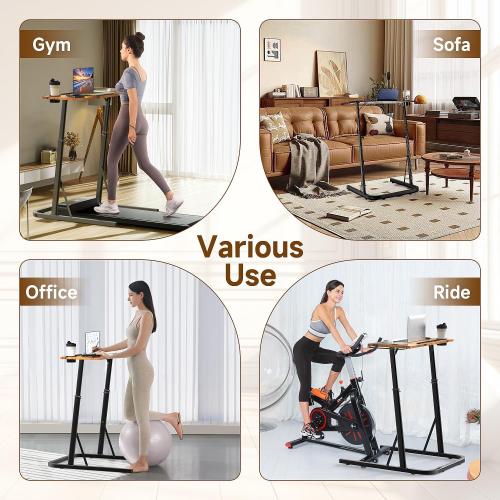 VTORY Adjustable Standing Desk for Walking Pad Treadmill, Desk for Bike/Cycling, Stand Table for Treadmill Walking Pad, Bike/Walking Pad/Treadmill Trainer Desk Stand, Attachment, Bar for Walking Pad