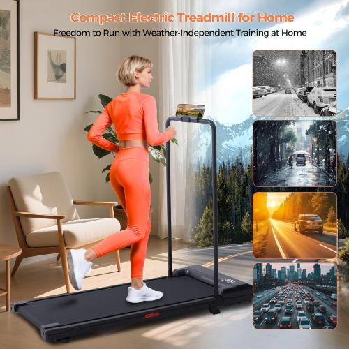 Walking Pad Treadmill with Incline, 2026 Upgrade Portable Under Desk Treadmill for Home Small with Handles, 3.0HP Walking Pad with Handle Bar, 0.6-7.6MPH, 350LBS