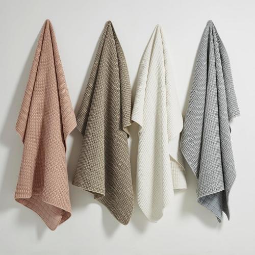 Levtex Home - Mills Waffle - Throw - Taupe Cotton Waffle - Throw Size 50 x 60in.