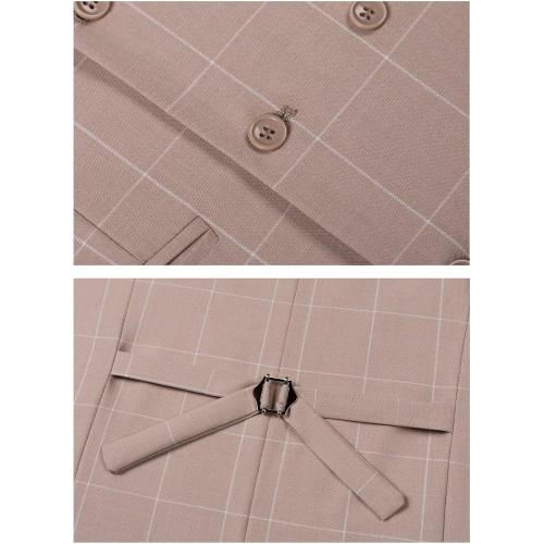 Size M-38 3 Piece Men Plaid Suit,Slim Fit Men Suit for Formal Business Wedding