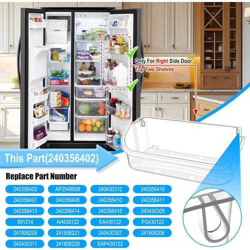 ALVAR 240356402 Refrigerator Door Bin for Frigidaire Door Shelf Replacement