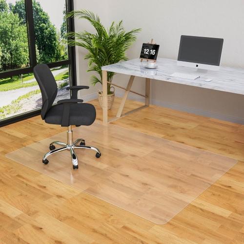Office Chair Mat for Hardwood Floor, 48”x 30” Vinyl Desk Chair Mat Clear Floor Protector Mat for Rolling Chair Office & Home, Easy Glide and Flat Without Curling
